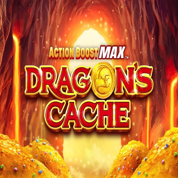 Action Boost Max Dragon's Cache logo by SpinPlay Games at Turbo Winz Casino
