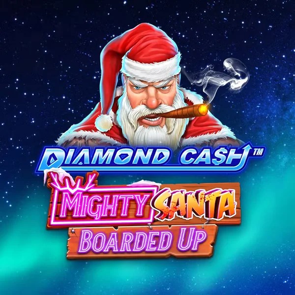 Diamond Cash Mighty Santa Boarded Up slot logo by Greentube at Turbo Winz Casino