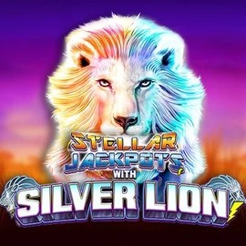 Jackpots logo of Stellar Jackpots with Silver Lion from Lightning Box Game at Turbo Winz Casino